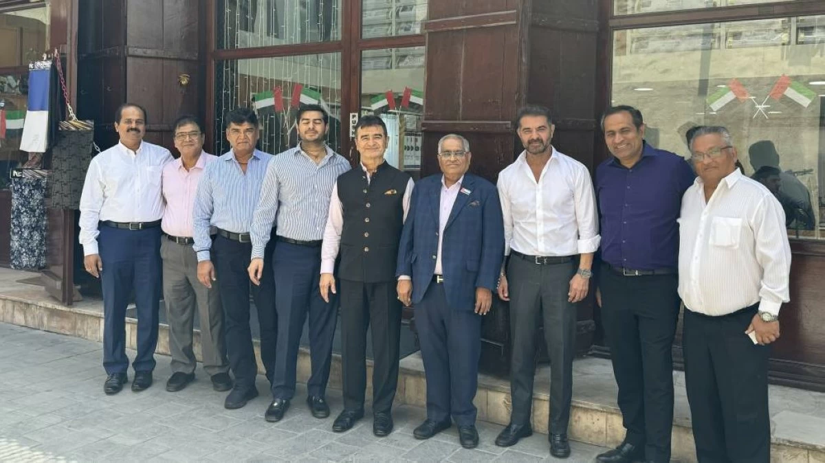 From left: Unnikrishnan Nair (30 years in the UAE), Naresh Advani (35 years), Suresh Advani (35 years), Sanjit Advani (30-year-old, UAE-born resident), Mahesh Advani (44 years), Sunderlal Bhatia (47 years), Sanjay Advani (40 years), Bharat Sahityani (25 years) and Chandrasen Bhatia (47 years).