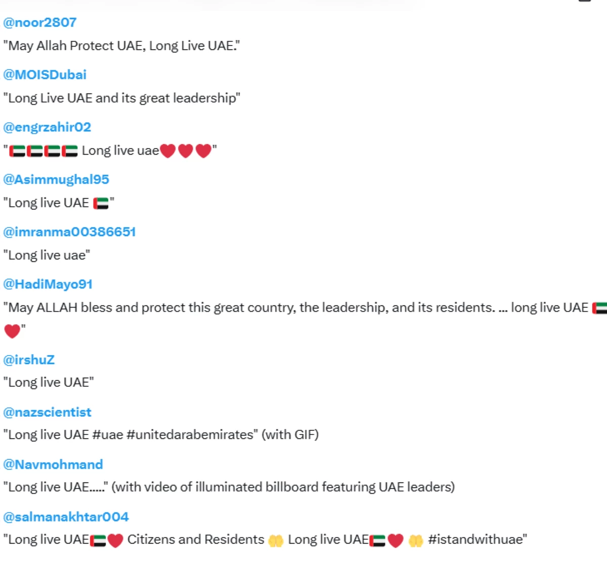 Long live UAe tweets 10 posts edited