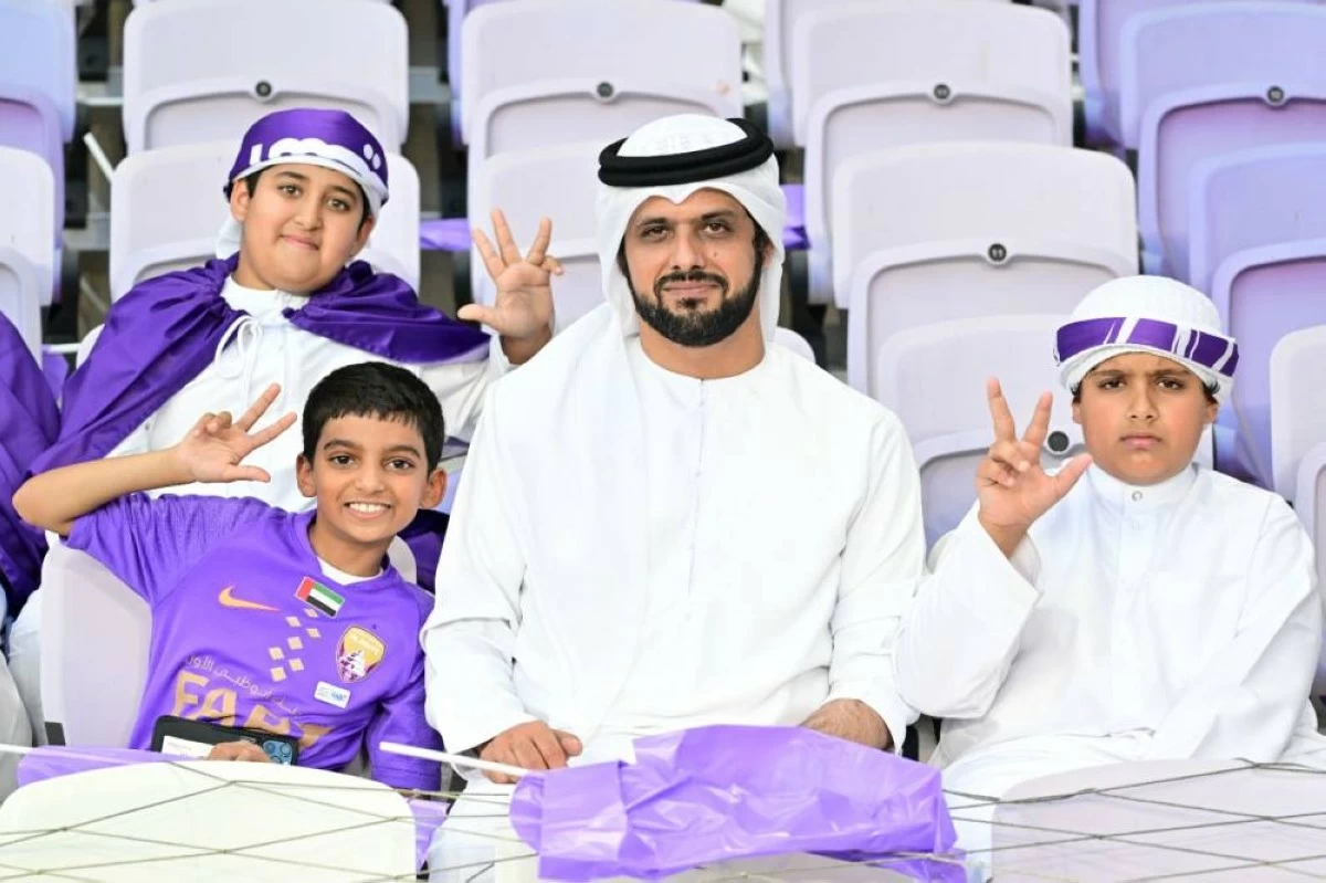 Al Ain fans support their team during ADNOC Pro League at Hazza bin Zayed stadium in Al Ain on May 16, 2026. (Photo by Patrick Castillo)