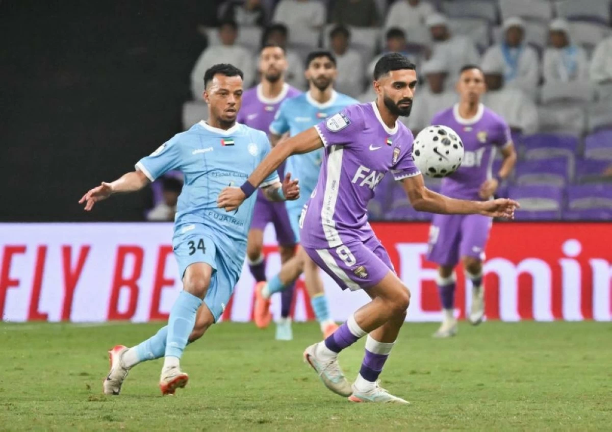 Action from Al Ain FC vs Dibba FC UAE Adnoc Pro League Final match at the Hazza Bin Zayed Stadium in Al Ain on May 16, 2026. (Photo by Erik Arazas)