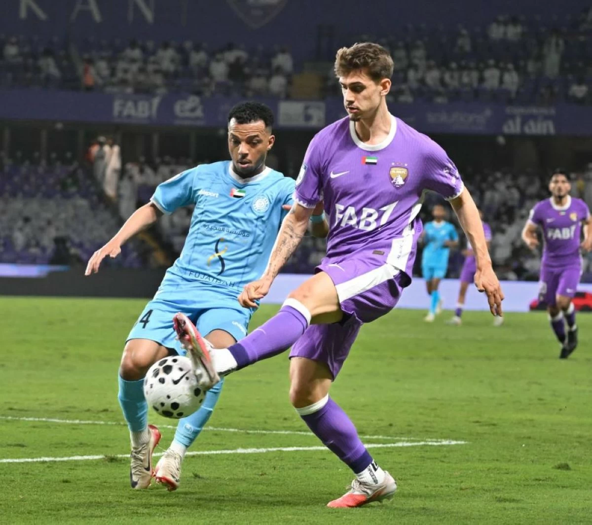 Action from Al Ain FC vs Dibba FC UAE Adnoc Pro League Final match at the Hazza Bin Zayed Stadium in Al Ain on May 16, 2026. (Photo by Erik Arazas)