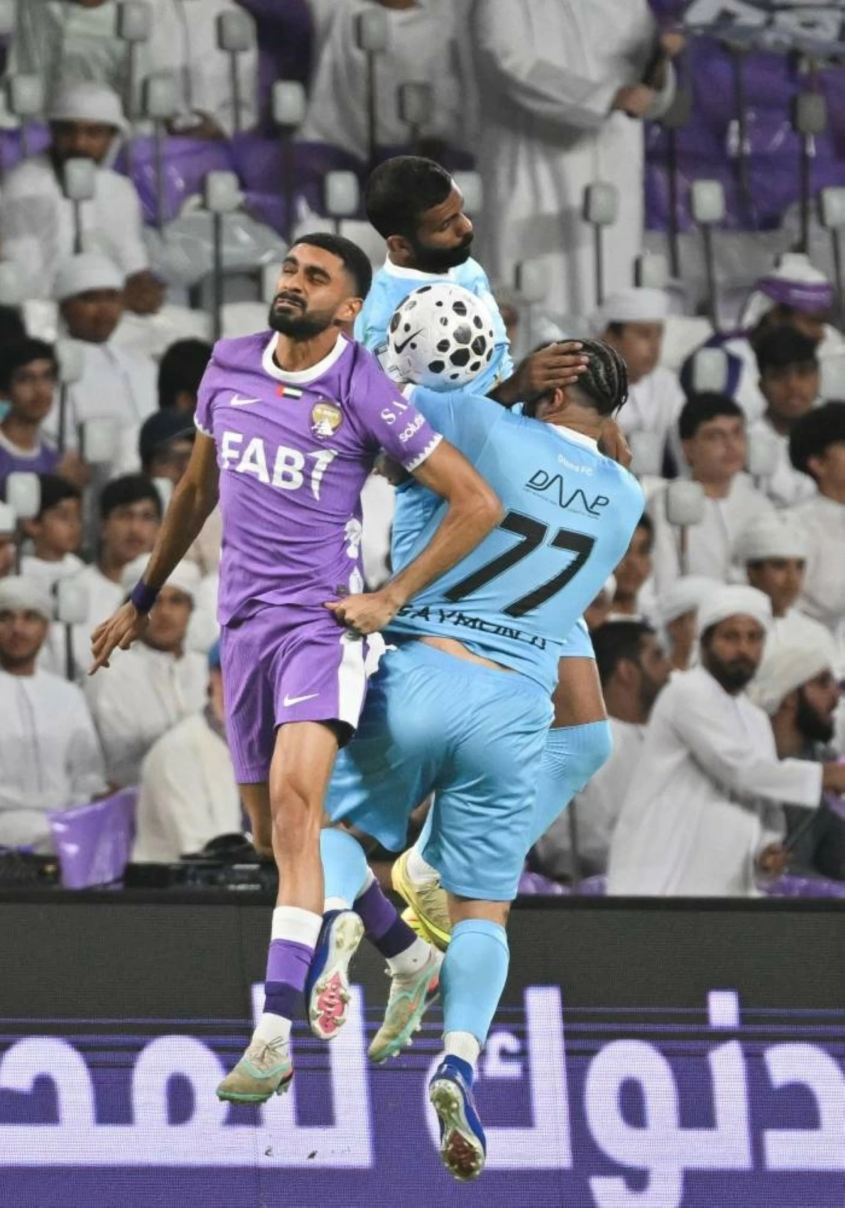 Action from Al Ain FC vs Dibba FC UAE Adnoc Pro League Final match at the Hazza Bin Zayed Stadium in Al Ain on May 16, 2026. (Photo by Erik Arazas)