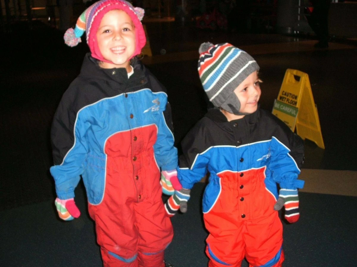 Astridge (right) and his sister Bea have been skiing since he was three years old. Picture credit: Supplied