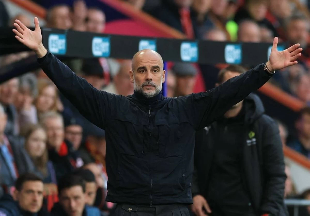 Manchester City manager Pep Guardiola reacts during their match with AFC Bournemouth at Vitality Stadium, Bournemouth, Britain - May 19, 2026. (Reuters)