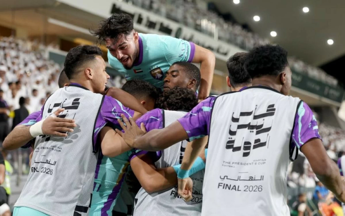 Action from the match between Al Ain Club and Al Jazira in the final of the President's Cup, May 22, 2026. (Photo by Salem Khamis)