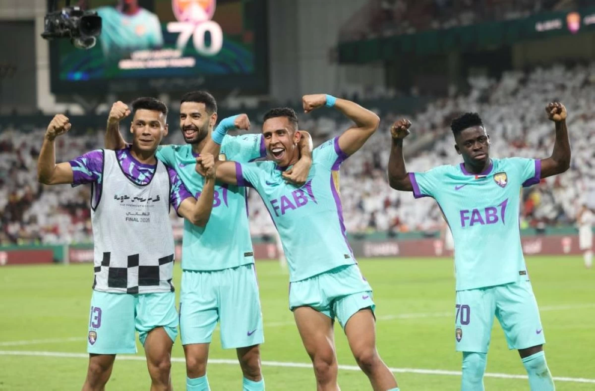 Action from the match between Al Ain Club and Al Jazira in the final of the President's Cup, May 22, 2026. (Photo by Salem Khamis)
