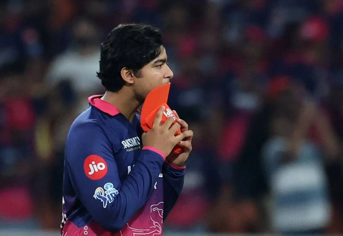 Rajasthan Royals' Vaibhav Sooryavanshi looks dejected after his team's defeat against Gujarat Titans on Friday. REUTERS/Francis Mascarenhas