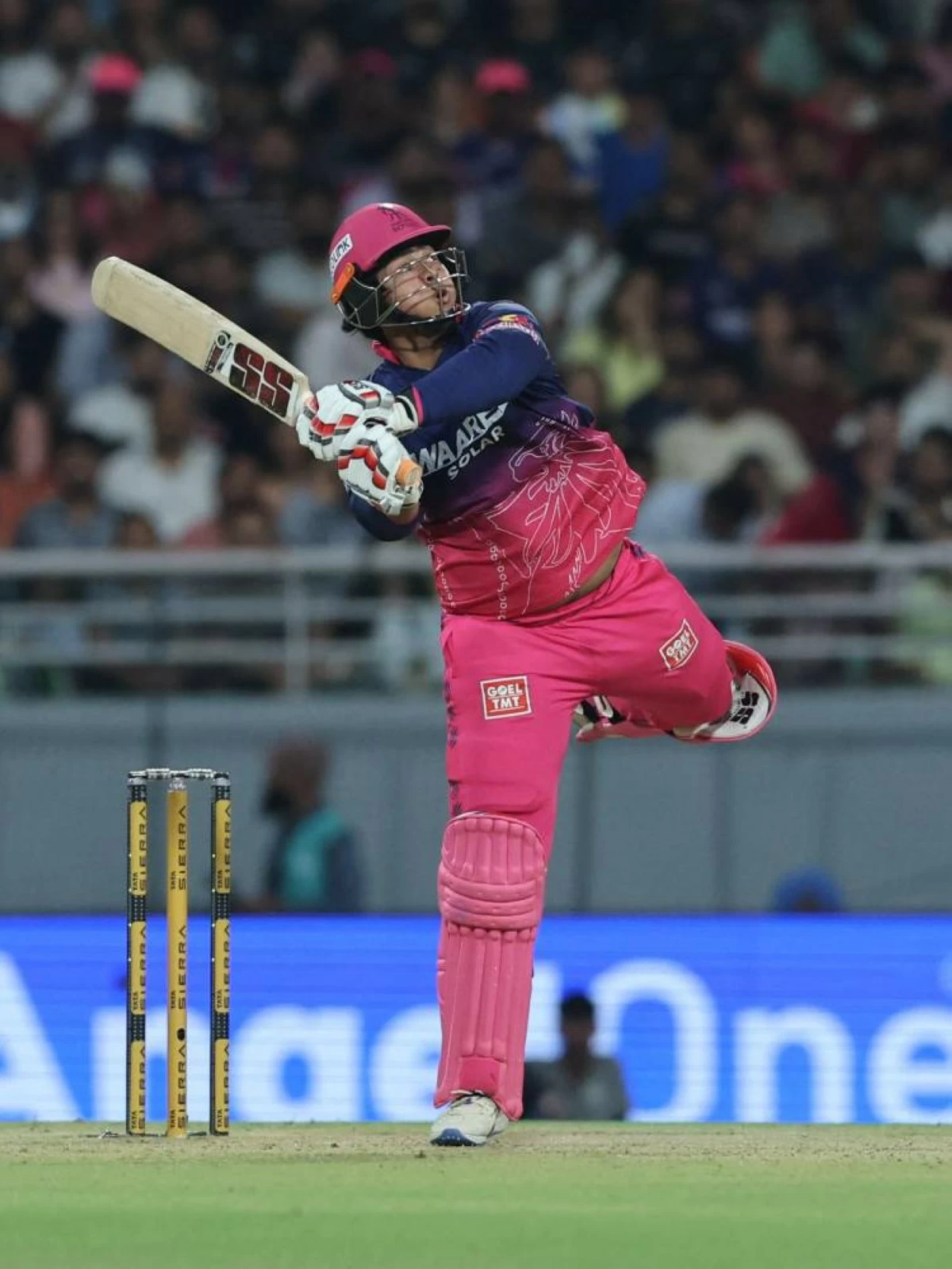 Rajasthan Royals' Vaibhav Sooryavanshi in action against Gujarat Titans on Friday. REUTERS/Francis Mascarenhas
