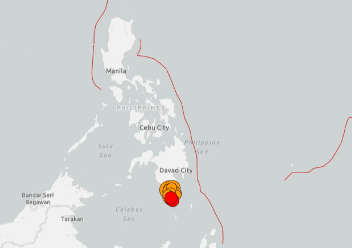 A screengrab from the USGS earthquake monitoring agency shows the area affected by the earthquake.