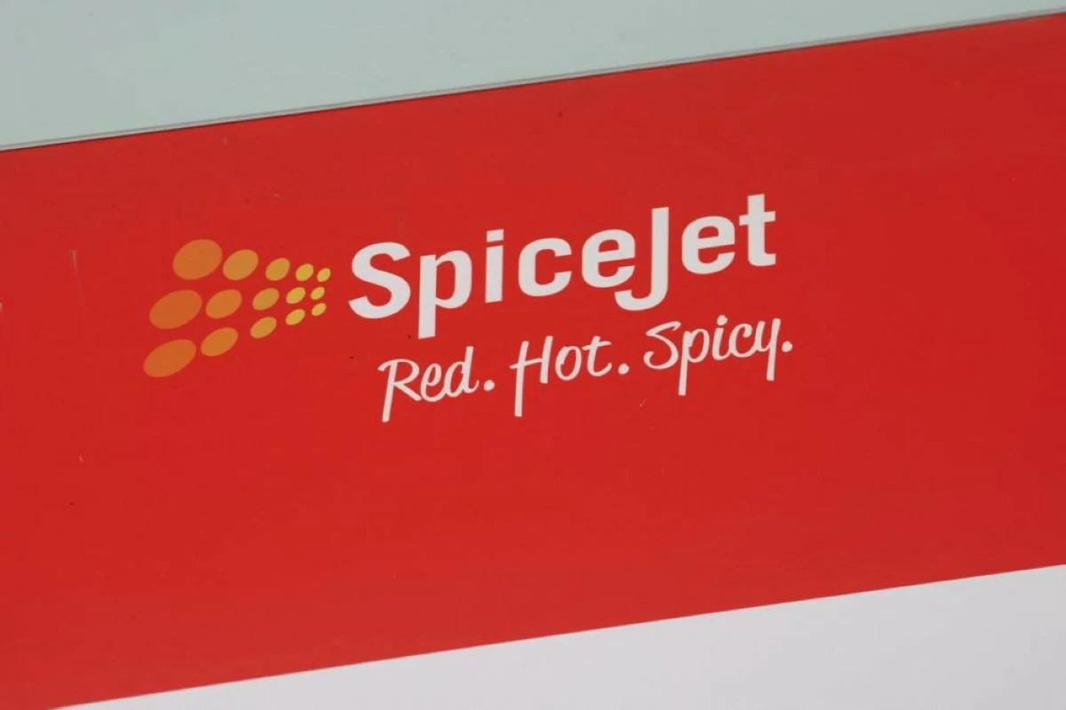 Logo of SpiceJet at its ticketing kiosk at Kempegowda International Airport in Bengaluru, India, June 8, 2026. REUTERS/Priyanshu Singh