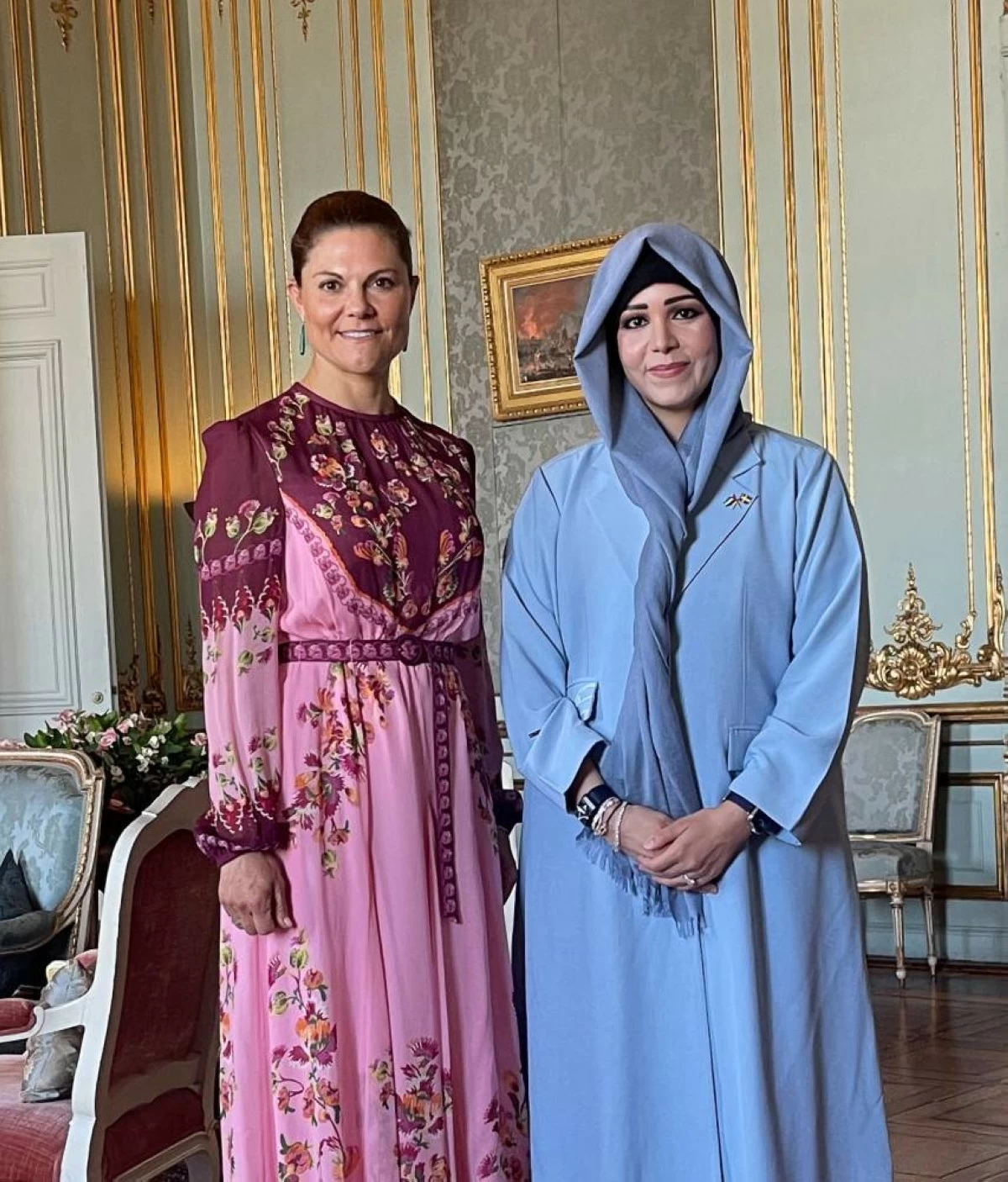 Crown Princess of Sweden meets with Latifa bint Mo
