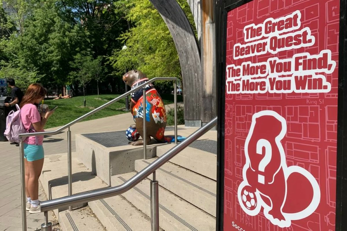 A beaver sculpture representing the United States that is part of The Great Beaver Quest. Picture credit: AP