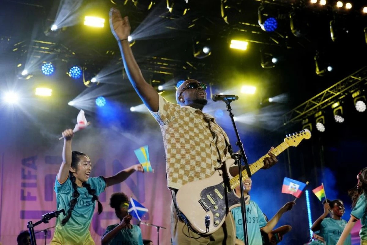 Singer Wyclef Jean performs during the FIFA World Cup 2026 Countdown Concert on June 10, 2026. (Reuters)