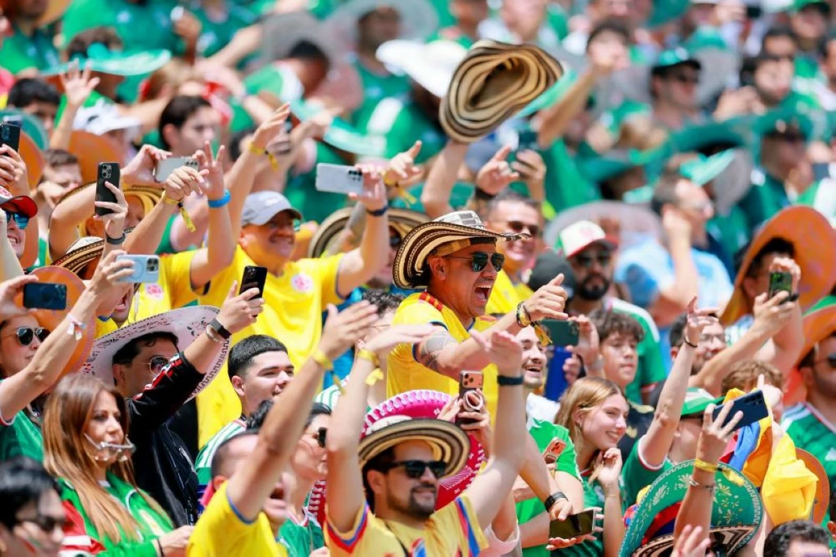 General view of fans inside the stadium before the match. Picture credit: Reuters