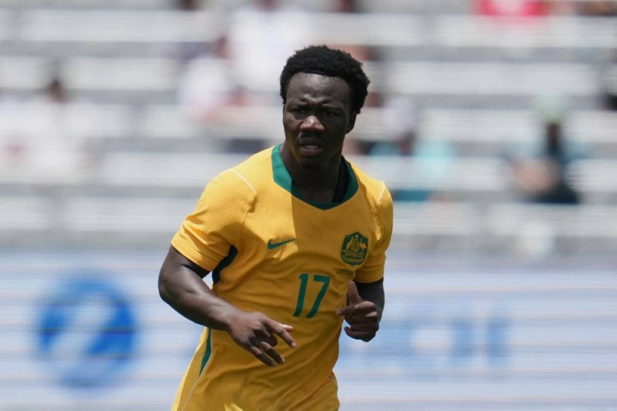 In this file photograph, Australia forward Nestory Irankunda runs during the second half of an international friendly soccer game against Switzerland, June 6, 2026, in San Diego. Picture credit: AP