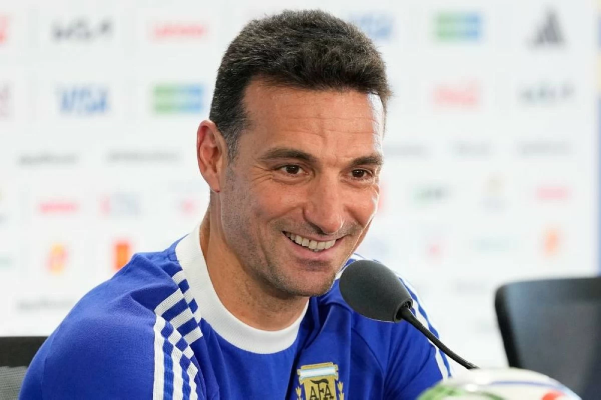 Argentina head coach Lionel Scaloni address the media during a press conference ahead of the World Cup soccer tournament Monday, June 15, 2026, in Kansas City, Mo. (AP)
