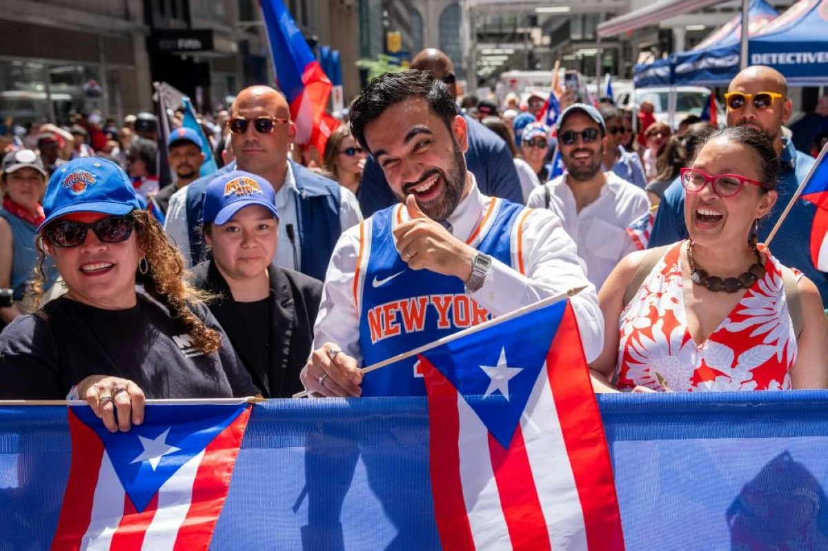 New York City Mayor Zohran Mamdani takes part in the National Puerto Rican Day Parade, Sunday, June 14, 2026 in New York. (AP)