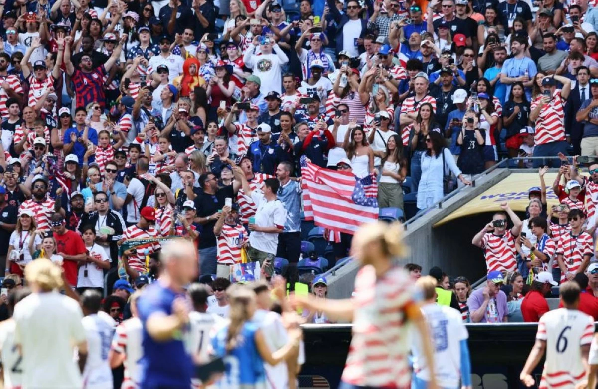 United States fans celebrate after the match. Picture credit: Reuters