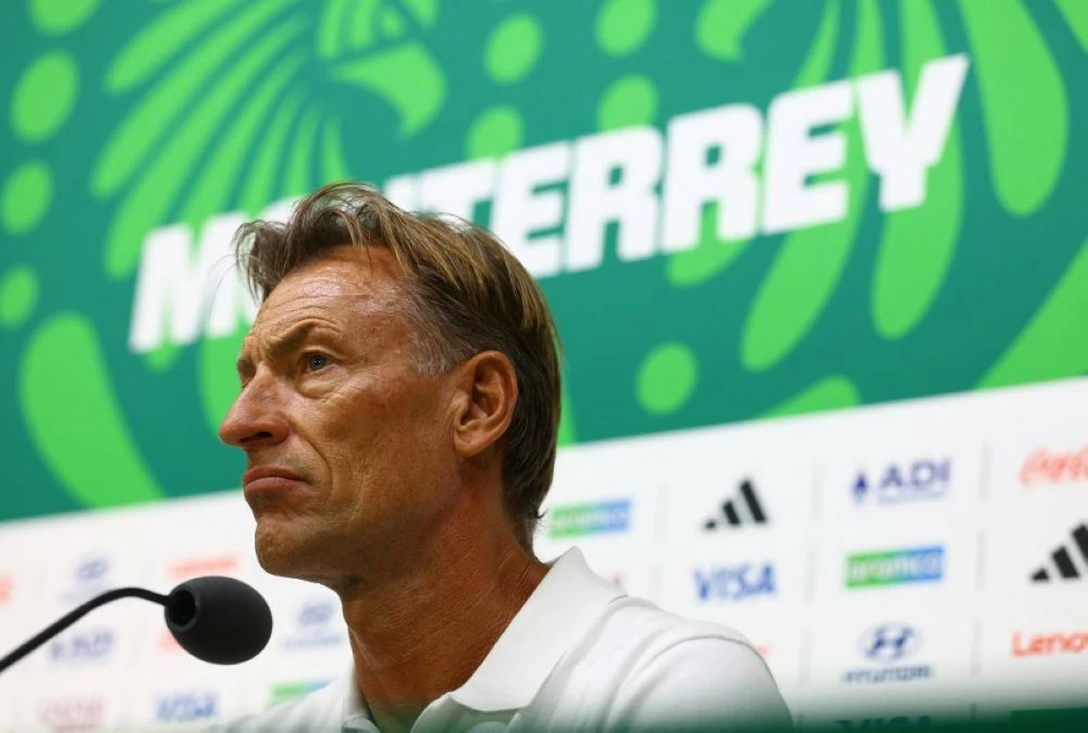 Tunisia coach Herve Renard during a press conference. Picture credit: Reuters