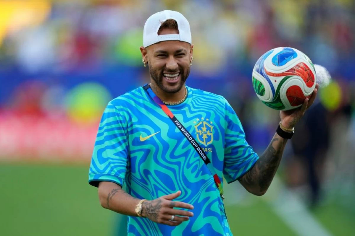 Brazil's Neymar (10) looks on before the World Cup Group C soccer match between Brazil and Morocco in East Rutherford, N.J., near New York, Saturday, June 13, 2026. (AP)