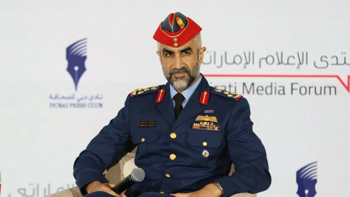 Brigadier General Staff Pilot AbdulNasir Al Humaidi, the official spokesperson of the UAE Ministry of Defence, at the Emirati Media Forum.
Photo credit: Dennis Mallari