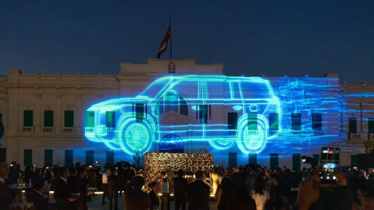 A ROX vehicle projection displayed during the event, highlighting the company’s technology-led mobility direction.