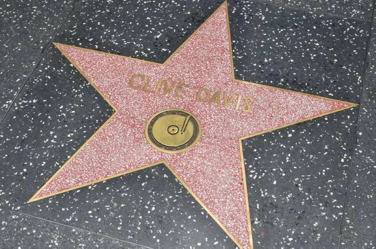 Clive Davis' star is pictured on the Hollywood Walk of Fame. Picture credit: AP