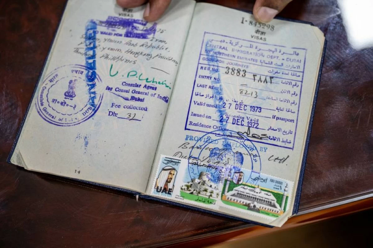 In an old passport, you can spot an immigration stamp issued in 1972. Picture credit: Ashok Verma