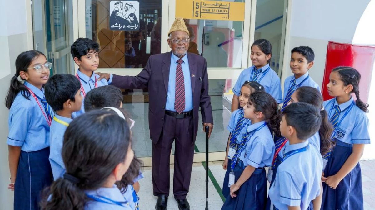 Navoor Jamaluddin interacting with students at Crescent English High School, Dubai. Picture credit: Supplied