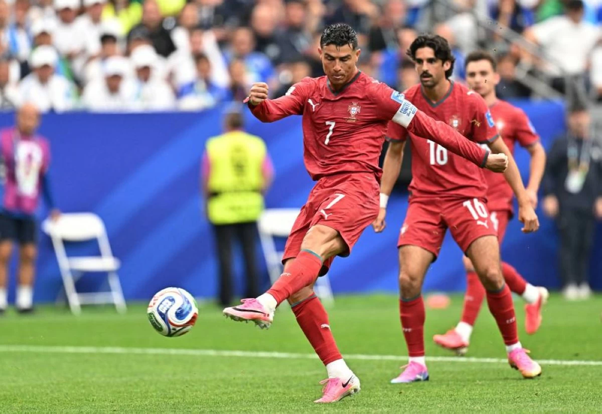 Portugal's Cristiano Ronaldo shoots at goal. Picture credit: Reuters