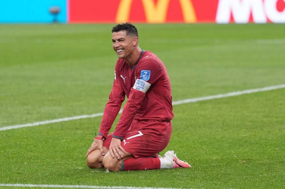 Portugal's Cristiano Ronaldo (7) reacts during the World Cup Group K soccer match between Portugal and Uzbekistan in Houston. Picture credit: AP
