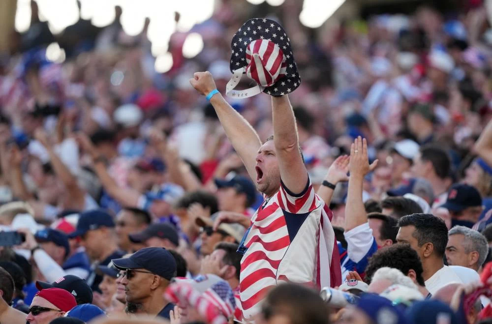 United States fan celebrates their second goal scored by Malik Tillman. Picture credit: Reuters