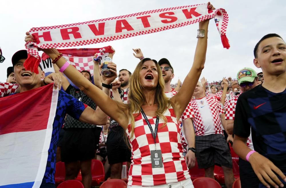 Croatia fans inside the stadium before the match. Picture credit: Reuters