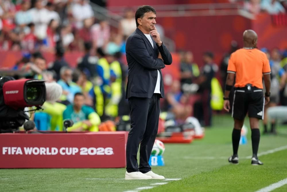 Croatia head coach Zlatko Dalic looks on during the World Cup round of 32 soccer match between Portugal and Croatia in Toronto, Thursday, July 2, 2026. (AP)