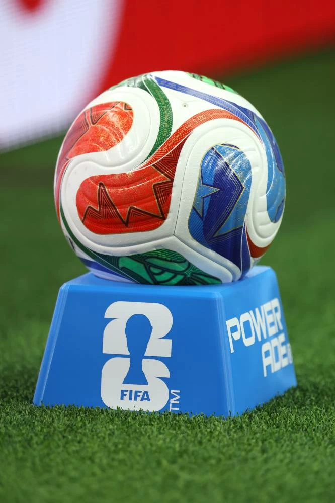 An official game ball is seen on the sidelines during the World Cup round of 32 soccer match between Australia and Egypt in Arlington, Texas. Picture credit: AP