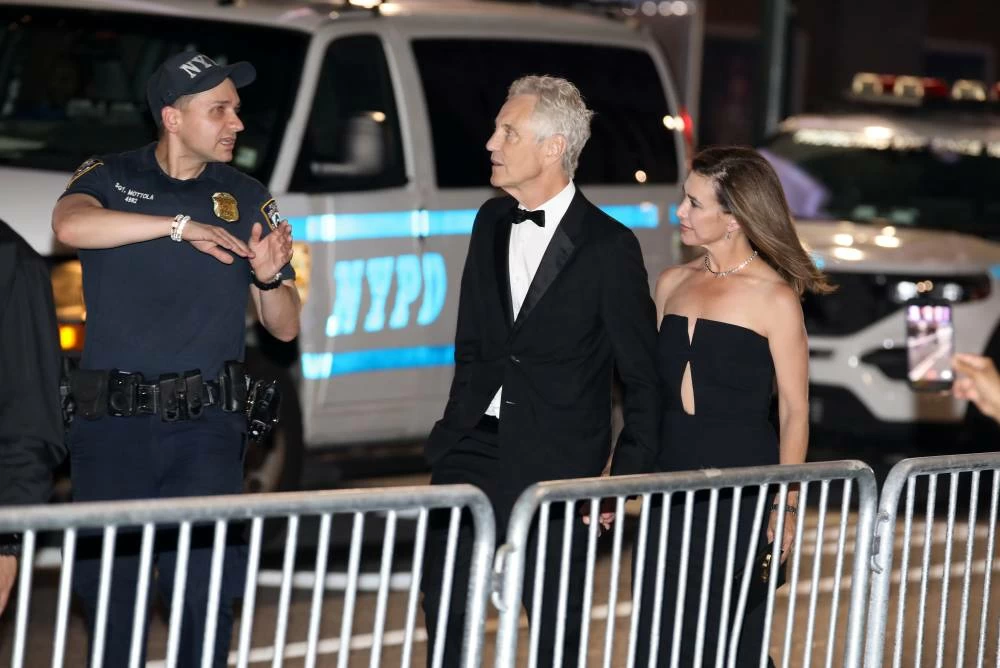 Guests leave the wedding of Taylor Swift and Travis Kelce at Madison Square Garden on Saturday, July 4, 2026, in New York. (AP)