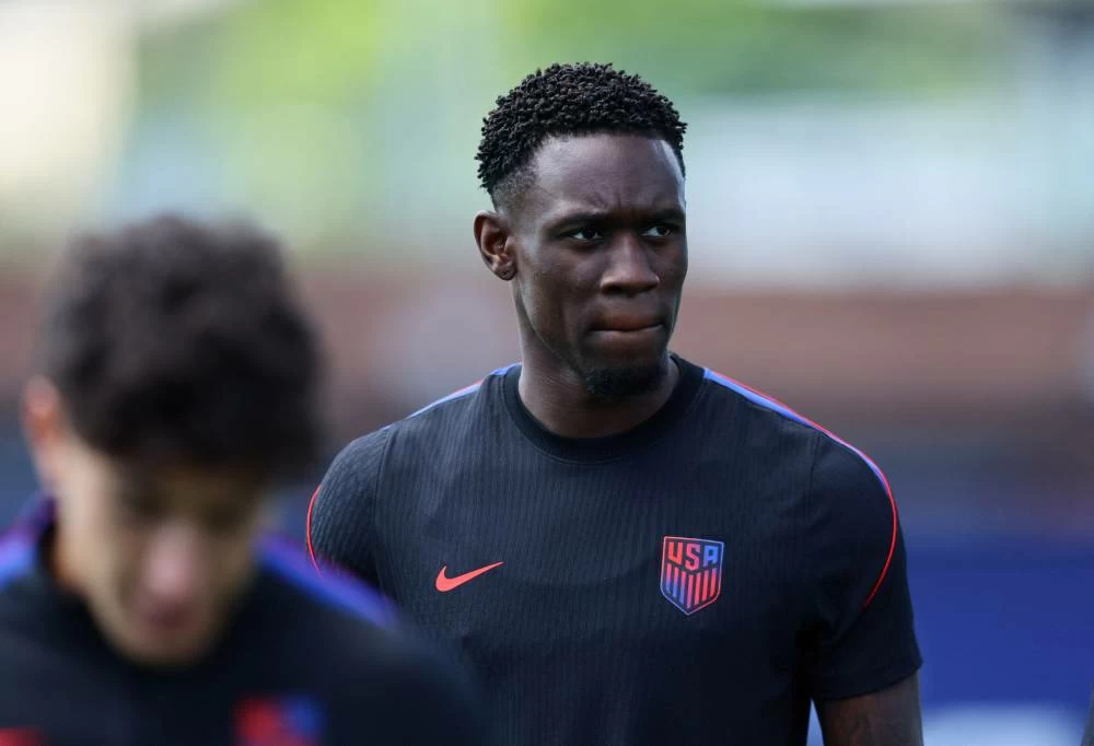 Folarin Balogun of the U.S. during training in Seattle, Washington. Picture credit: Reuters
