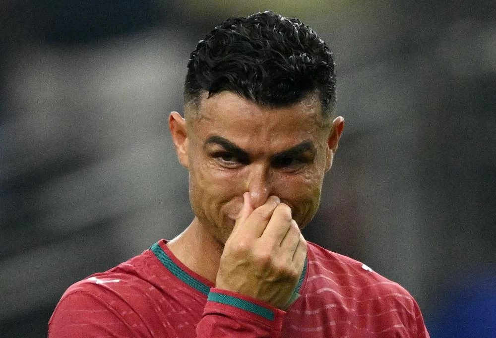 Portugal's Cristiano Ronaldo looks dejected after the match with Spain as Portugal are eliminated from the World Cup. (Reuters)