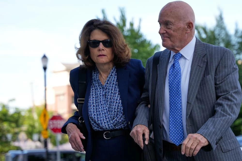 Charlie Kirk's parents, Robert and Kathryn Kirk, arrive at the Fourth District Courthouse for a hearing for Tyler Robinson, accused in the fatal shooting of Charlie Kirk, Monday, July 6, 2026, in Provo, Utah. (AP)