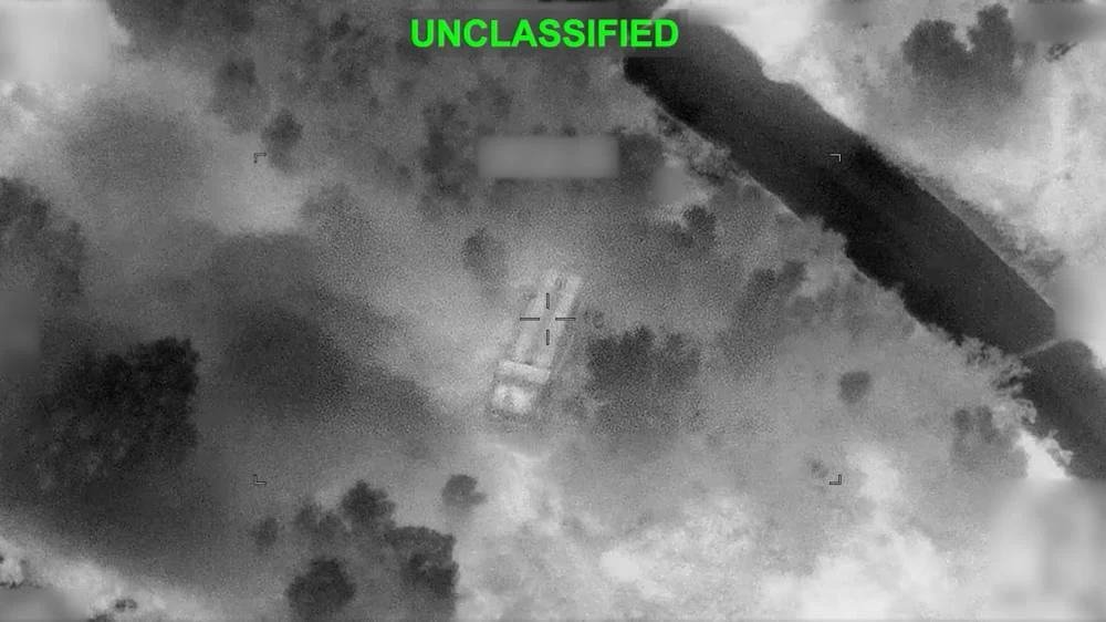 Screengrab from a US Centcom video purportedly showing an attack on an Iranian target. X/@Centcom