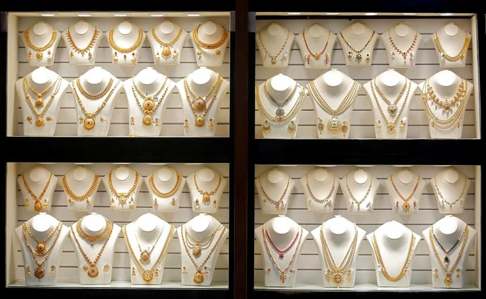Gold necklaces are on display inside a jewellery showroom in Mumbai, India. (Reuters file photo)