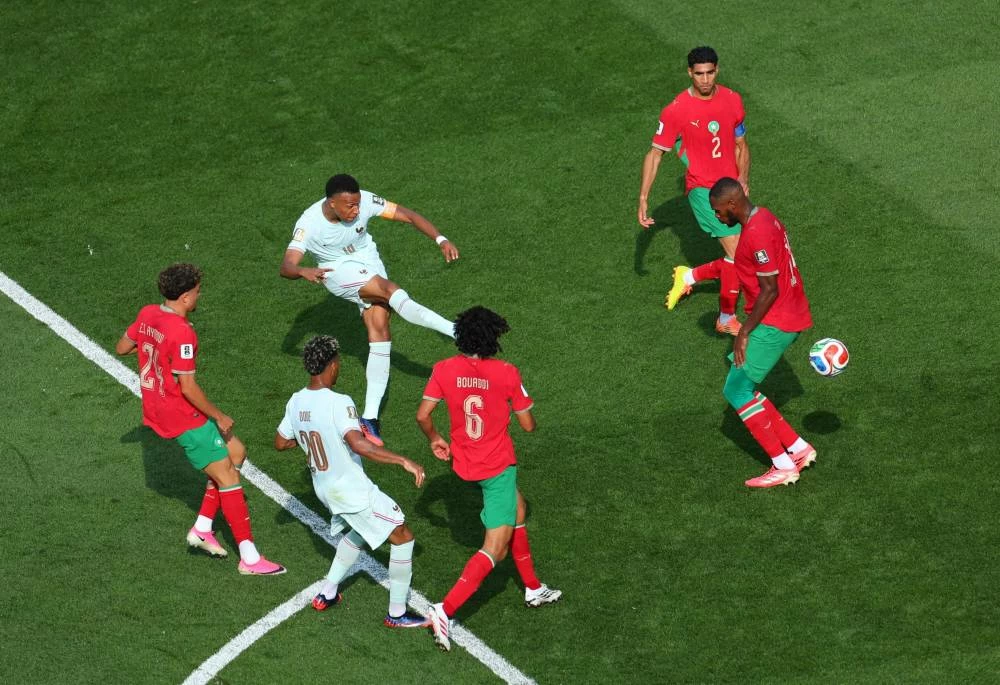 France's Kylian Mbappe scores their first goal. Picture credit: Reuters