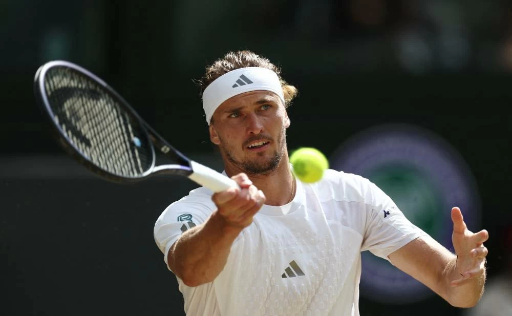 Germany's Alexander Zverev in action during his semi final match against Britain's Arthur Fery. Picture credit: Reuters