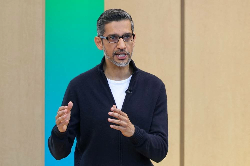 Google's CEO Sundar Pichai speaks at Google's I/O 2026 developer conference in Mountain View, California, US. (Reuters)