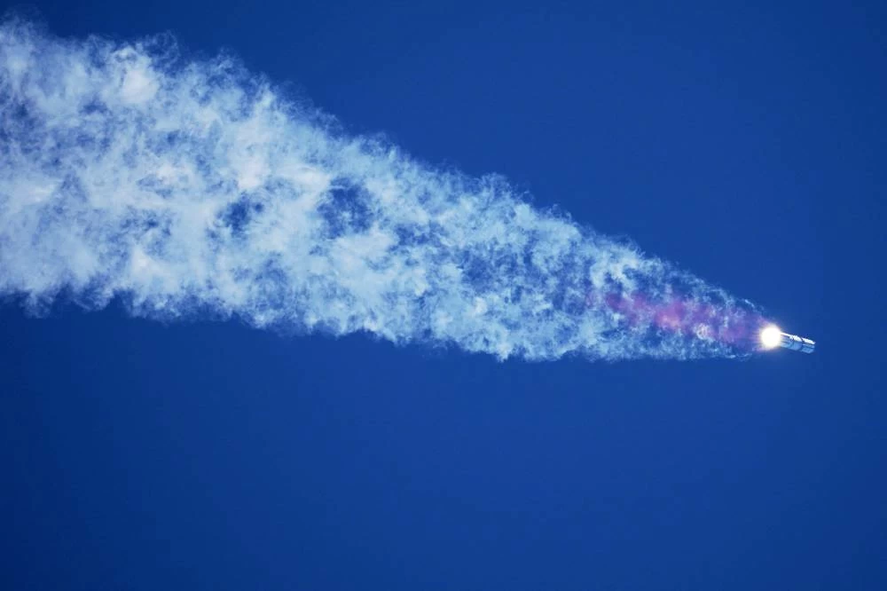 SpaceX's mega rocket Starship makes a test flight from Starbase, Texas, Friday, July 24, 2026. Picture credit: AP