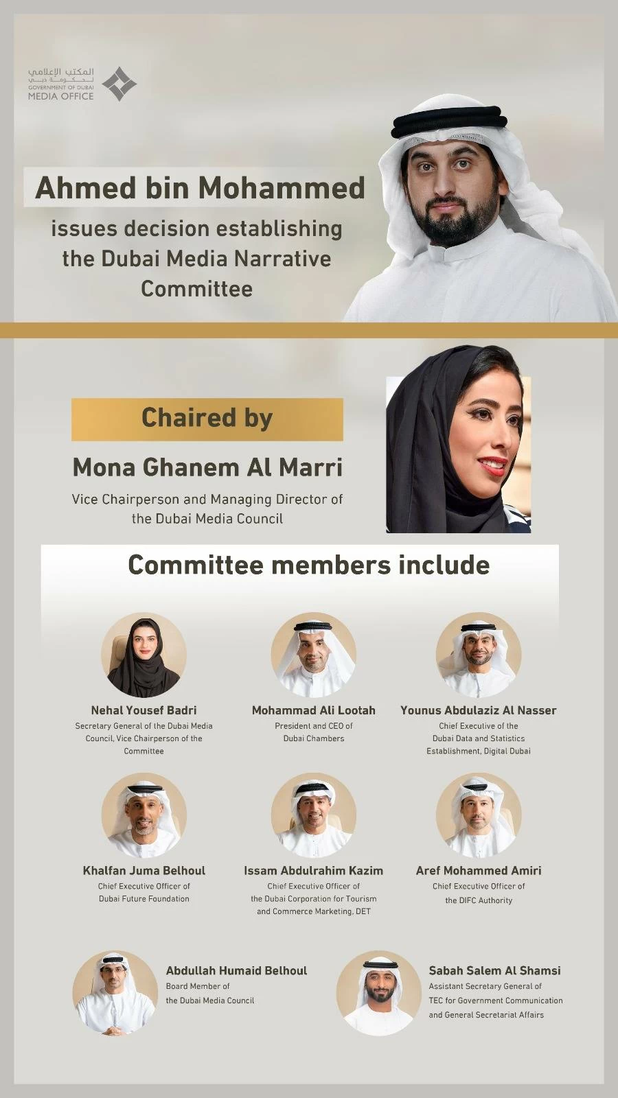 Ahmed bin Mohammed establishes Dubai Media Narrative Committee