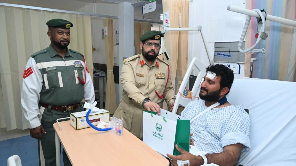 Dubai Police bring care beyond the crash through hospital visits to road accident victims