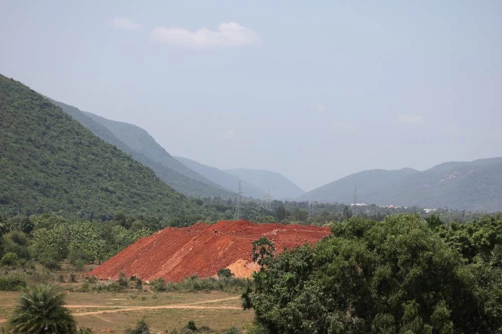 The Kambalakonda Wildlife Sanctuary, as seen from the construction site of the Google-Adani data centre in Tarluvada, Visakhapatnam, Andhra Pradesh, India, August 3, 2026. (Reuters)