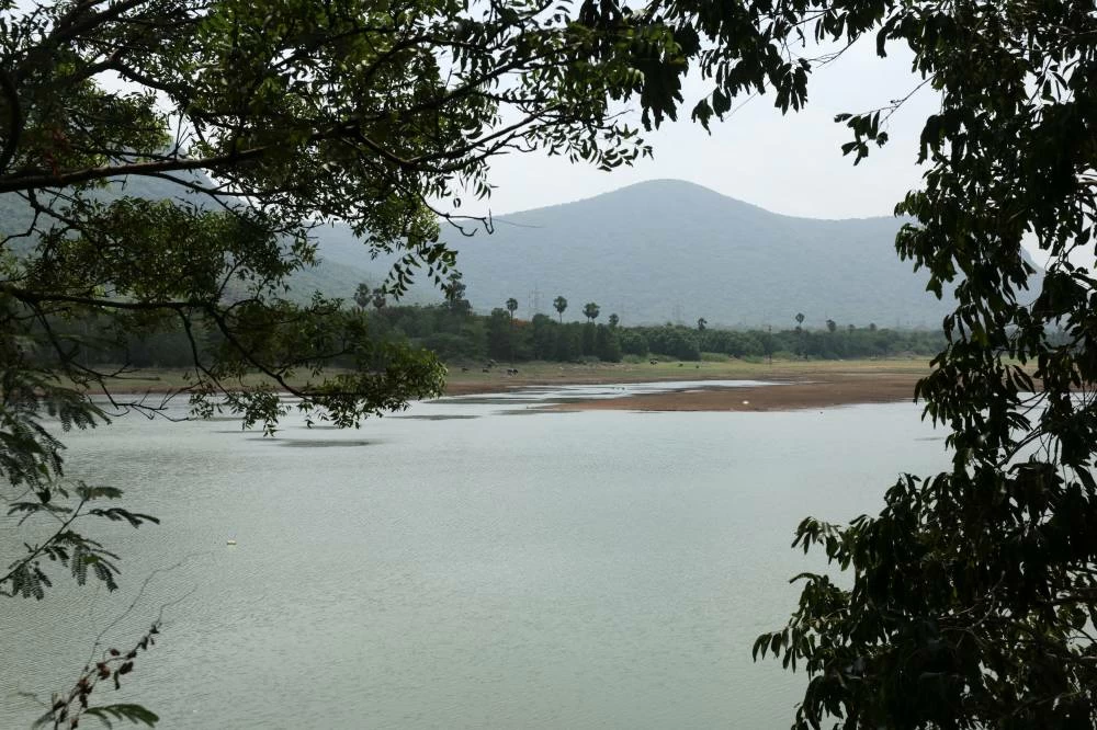 The Mudasarlova Reservoir near the Google-Adani data centre construction site in Visakhapatnam, Andhra Pradesh, India, August 3, 2026. (Reuters)
