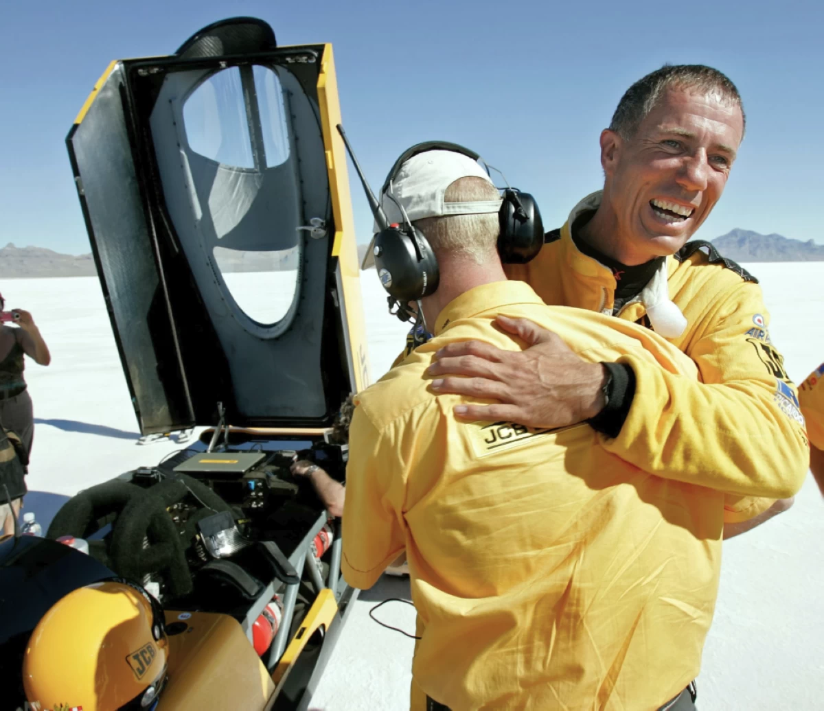 Twenty years ago, British driver Andy Green set the land speed record for a diesel-powered car, reaching 350.092 mph (563.4 kph) at Utah’s famous Bonneville Salt Flats. Picture credit: AP